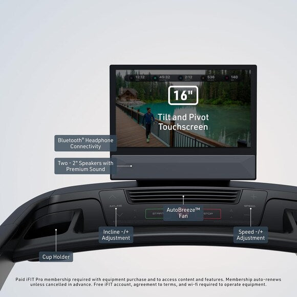 Nordictrack T Series 16 Treadmill, with 16-Inch HD Touchscreen and Smart Incline