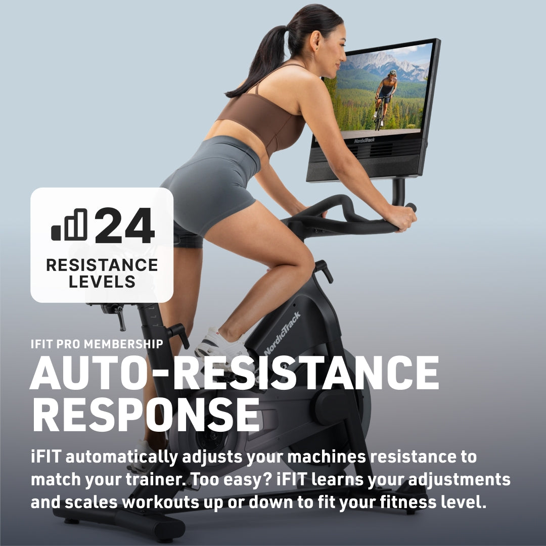 NordicTrack S24 Spinning Bike - Home Studio Bike with 24" Pivoting Touchscreen