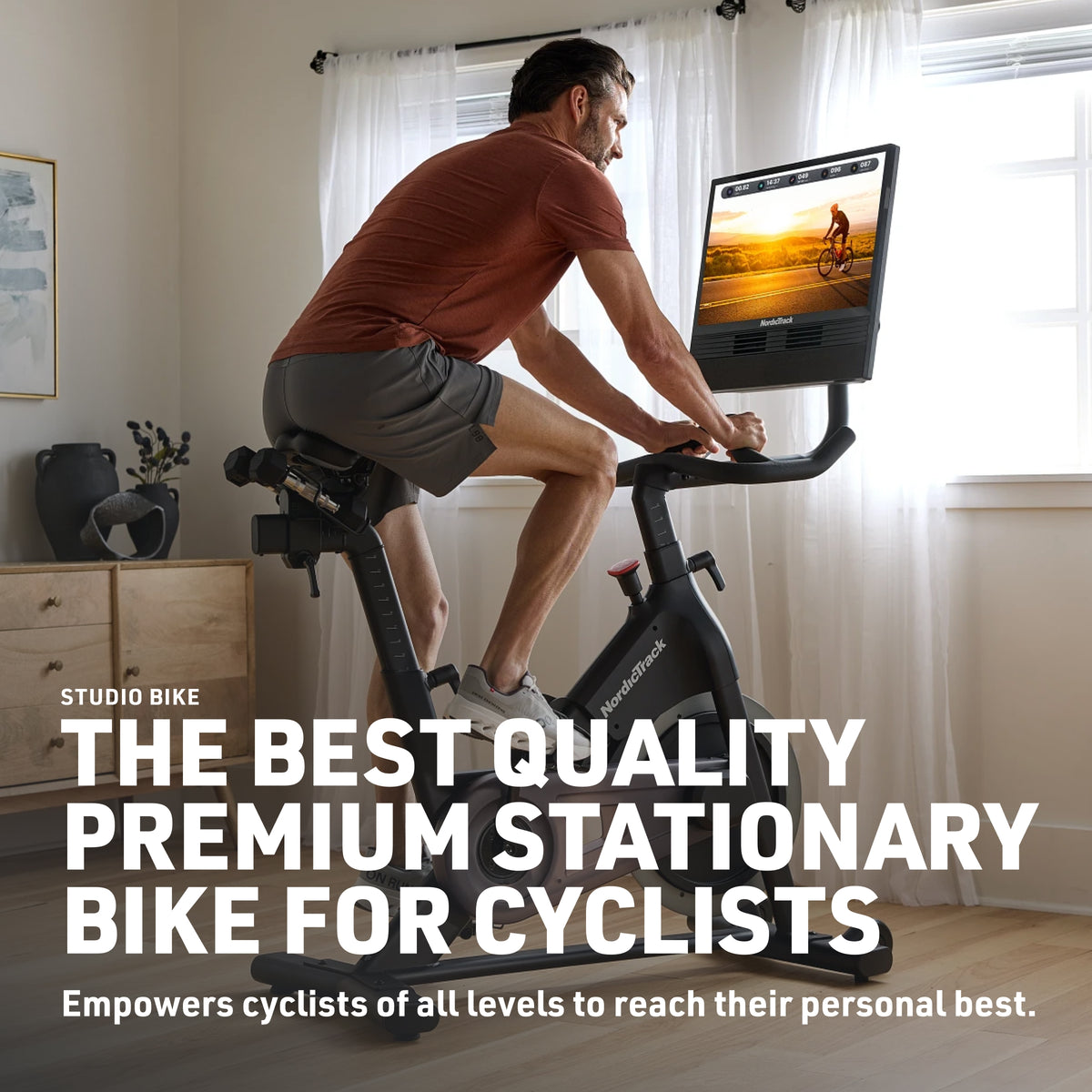 NordicTrack S24 Spinning Bike - Home Studio Bike with 24" Pivoting Touchscreen