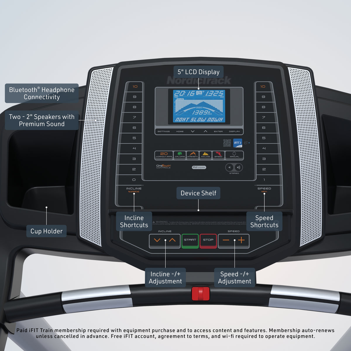 NordicTrack T Series 6.5 S Treadmill - Compact Foldable Home Cardio Treadmill