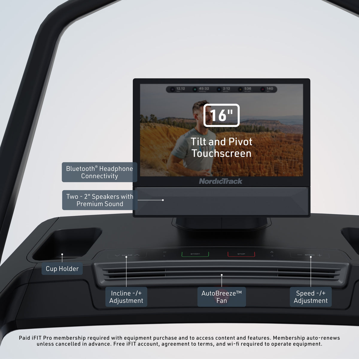 NordicTrack Elite X16i Treadmill - 40% Incline Trainer with 16" HD Touchscreen