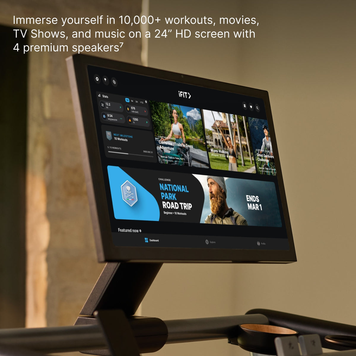 NordicTrack Ultra 3 Home Treadmill with 24-Inch HD Touchscreen & 24 kph Speed